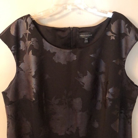 CONNECTED APPAREL SIZE 24W BLACK SLEEVELESS FLORAL POLYESTER DRESS - Picture 4 of 9